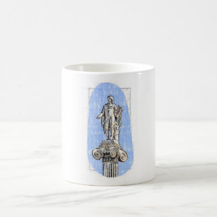 Aquarellzeichnung der Statue von Apollon Kaffeetasse