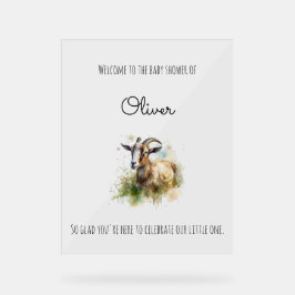 Aquarellziege, maßgeschneiderte Schaumkarton Acrylschild