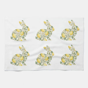 AquarellZitrone Zitrus Hase Floral Ostern Frühling Geschirrtuch