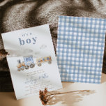 Aquarellzug Kinderdusche Einladung<br><div class="desc">Train Baby Shower Einladung Bereit,  von Ihnen personalisiert zu werden!</div>