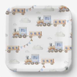 Aquarellzug Kinderdusche Teller