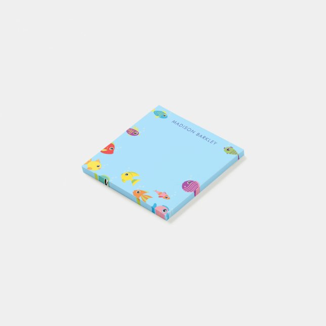 Aquarienfisch Niedlichen Kid's Tropischer Goldfish Post-it Klebezettel (angewinkelt)
