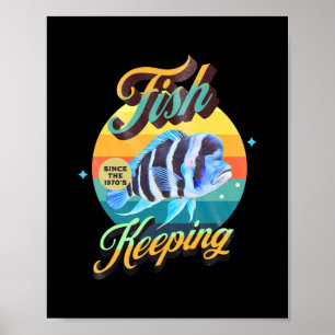 Aquarienfischhaltung Frontosa Cichlide 1970er Poster