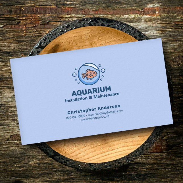 Aquarieninstallation und -wartung - Fischschüssel  Visitenkarte (Aquarium Installation & Maintenance - Fish Bowl - Business Card)
