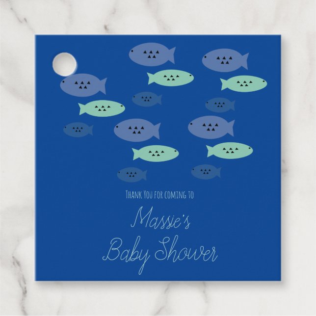 Aquarium Aquarium Blue Baby Dusche Danke Geschenkanhänger (Vorderseite)