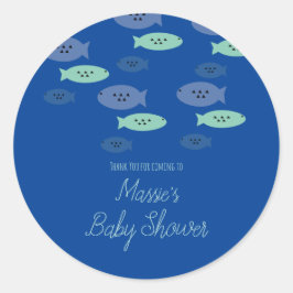 Aquarium Aquarium Blue Baby Dusche Danke Runder Aufkleber