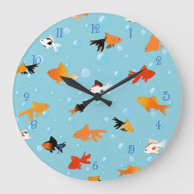 Aquarium de poisson d'or Acrylique Horloge murale (Recto)