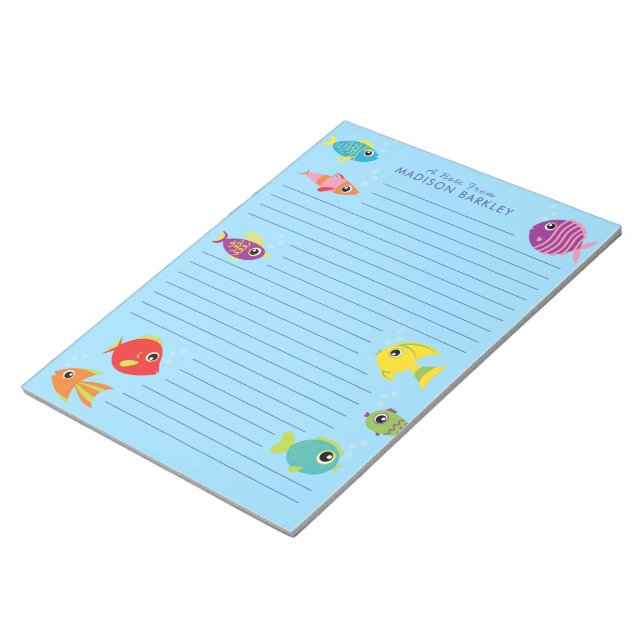 Aquarium Fish Cute Kid's Stationnaire Bloc-notes (Incliné)
