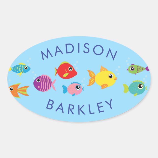 Aquarium Fish Cute Stickers Envelope Seal pour enf (Devant)