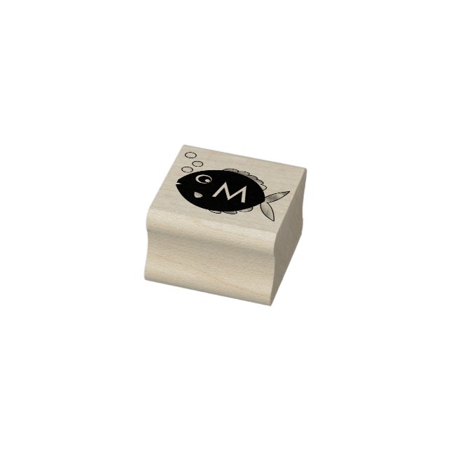 Aquarium Fish Niedlich Kid's Monogram Initial Gummistempel (Stempel)