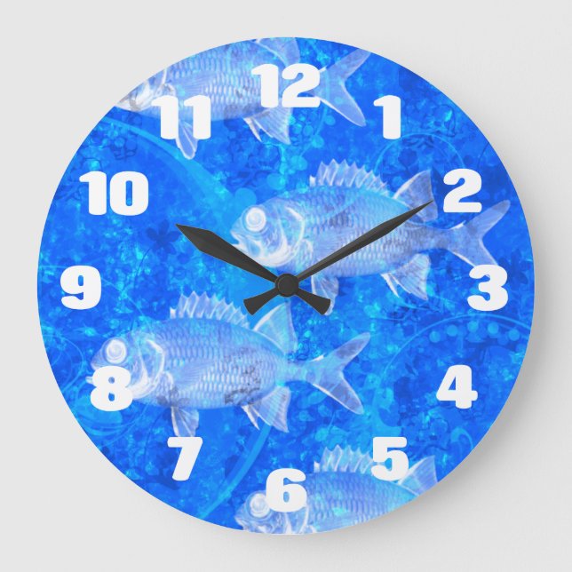 Aquarium Große Wanduhr (Vorderseite)