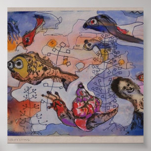 Aquarium Margret Hofheinz-Döring Aquarell 1960 Poster