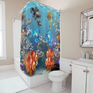 Aquarium-Meereswelt-Art Duschvorhang