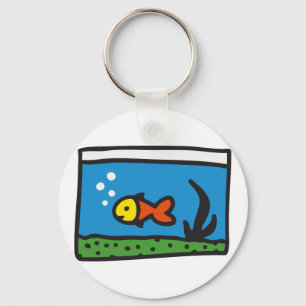 Aquarium mit Fisch Schlüsselanhänger