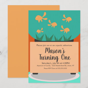 Aquarium moderne Gold Fish Tank Invitation Anniver