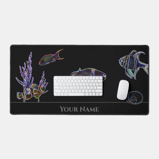 Aquarium Neon noir avec poisson clown et poisson m (Clavier et souris)