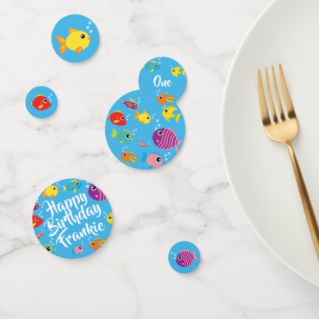 Aquarium Poisson Anniversaire Table Décor Confetti (Groupe)