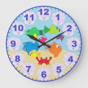 Aquarium pour enfants Poisson Horloge avec chiffre