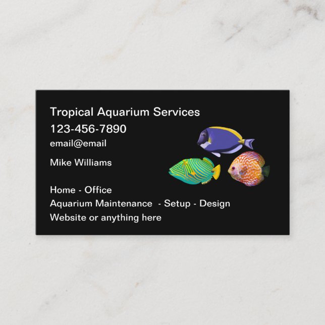 Aquarium Service Meeresbiologe Visitenkarte (Vorderseite)