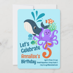 Aquarium sous-marin Invitation d'anniversaire