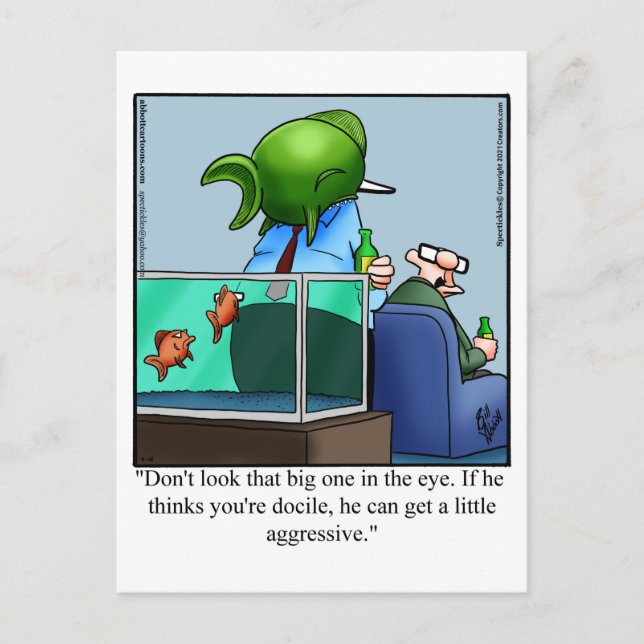 Aquarium Spaß Postkarte "Spectickles" (Vorderseite)