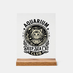 Aquarium Tiefsee-Katze Lustige Katze Grafik - Aqua Acrylschild