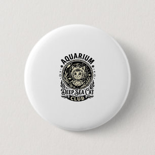 Aquarium Tiefsee-Katze Lustige Katze Grafik - Aqua Button