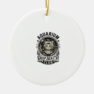 Aquarium Tiefsee-Katze Lustige Katze Grafik - Aqua Keramik Ornament