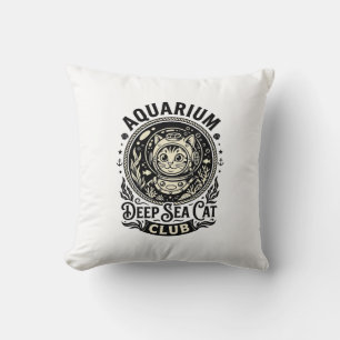 Aquarium Tiefsee-Katze Lustige Katze Grafik - Aqua Kissen