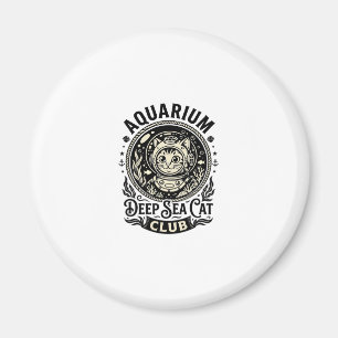 Aquarium Tiefsee-Katze Lustige Katze Grafik - Aqua Magnet