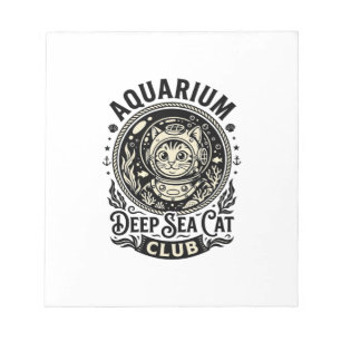 Aquarium Tiefsee-Katze Lustige Katze Grafik - Aqua Notizblock