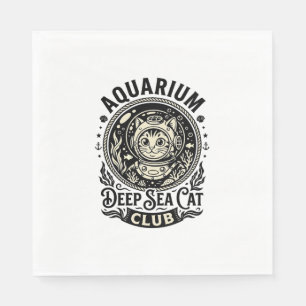 Aquarium Tiefsee-Katze Lustige Katze Grafik - Aqua Serviette