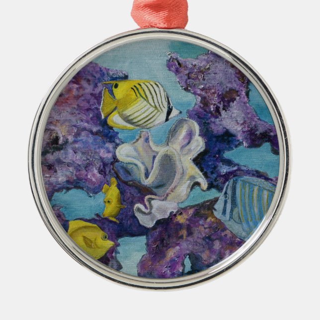 Aquarium-Verzierung Silbernes Ornament (Vorne)