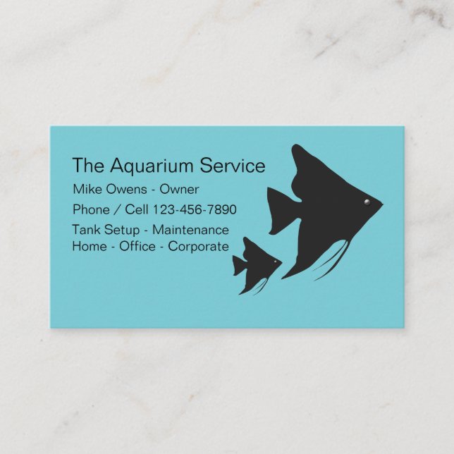 Aquarium-Wartungs-Dienstleistungen Visitenkarte (Vorderseite)