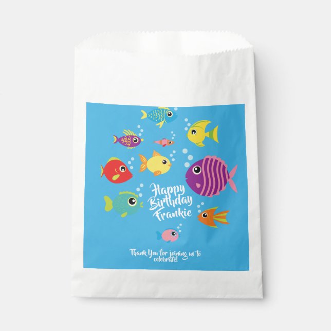 Aquarium zum Geburtstag von Kindern im Fischmeer Geschenktütchen (Vorderseite)