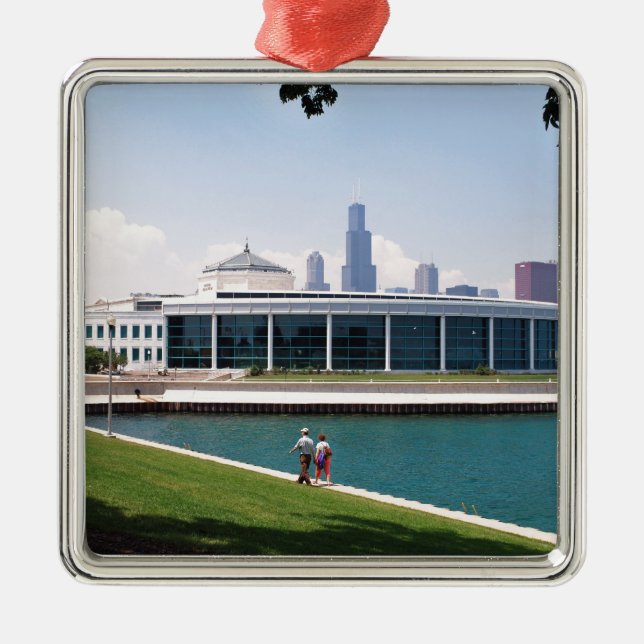 Aquariumsammlung Chicagos Shedd Ornament Aus Metall (Vorne)