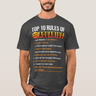Aquarius 10 Regeln Eigenschaften Fakten Horoskop Z T-Shirt