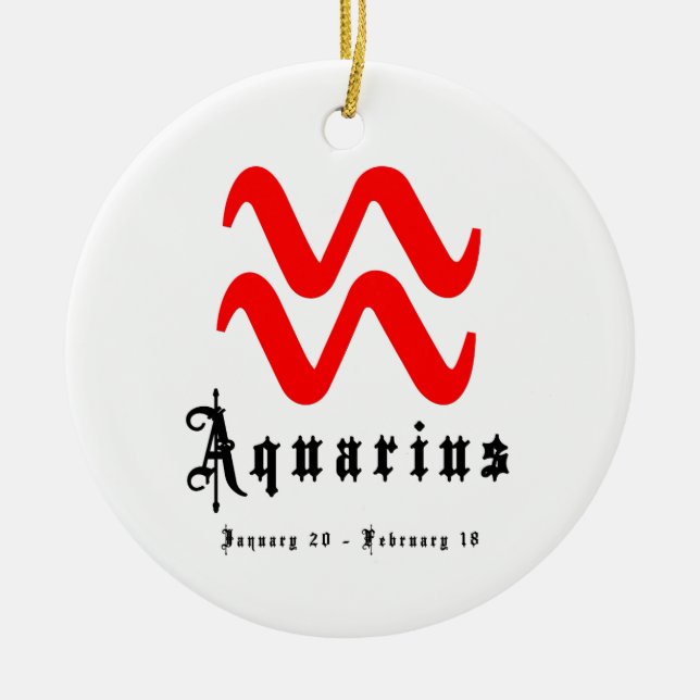 Aquarius, 20. Januar - 18. Februar Keramikornament (Vorne)