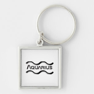 AQUARIUS, abstrakte Gestaltung des Zodiakzeichens, Schlüsselanhänger