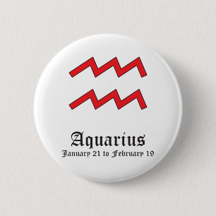 AQUARIUS ASTROLOGIC SIGN, SYMBOL ZODIAC BUTTON