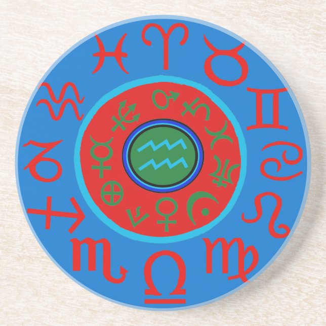 Aquarius Astrologie Zodiac Untersetzer (Vorne)