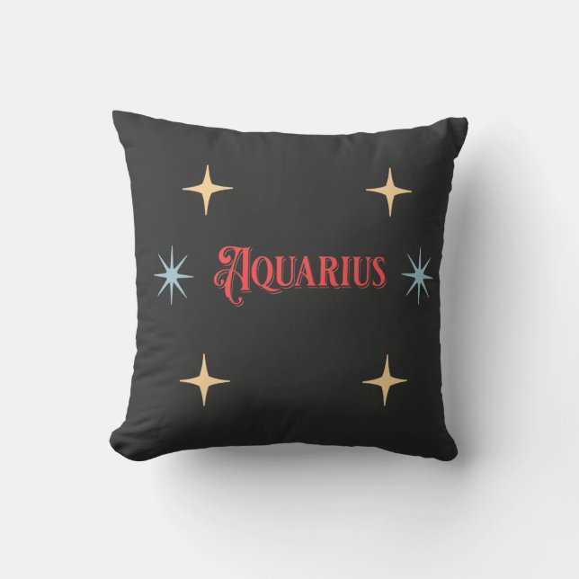 Aquarius Astrologisches Zeichen Kissen (Vorderseite)