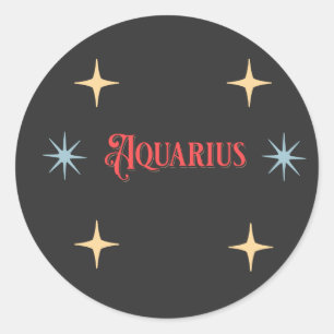 Aquarius Astrologisches Zeichen Runder Aufkleber