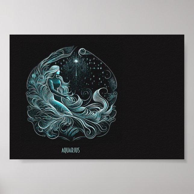 Aquarius Astrology Star Designed Poster (Vorne)