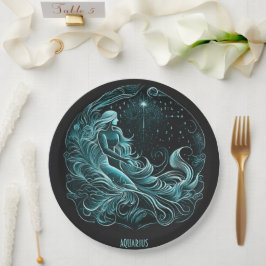 Aquarius Astrology Star entworfen Pappteller