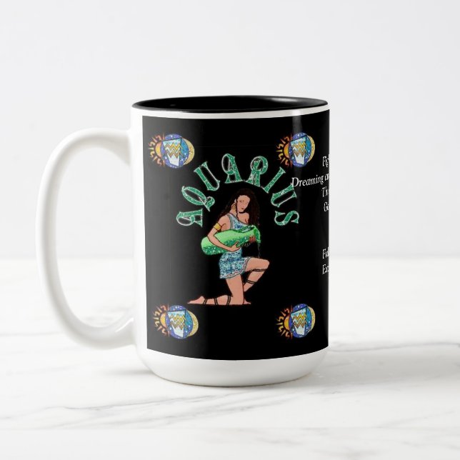 Aquarius Birth Sign Zodiac Tasse (Links)
