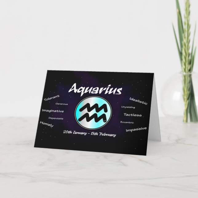 Aquarius Birthday Card Karte (Vorderseite)