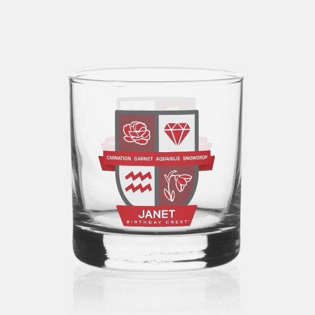 Aquarius Birthday Crest™ for January 20-31 Whiskyglas (Vorderseite)