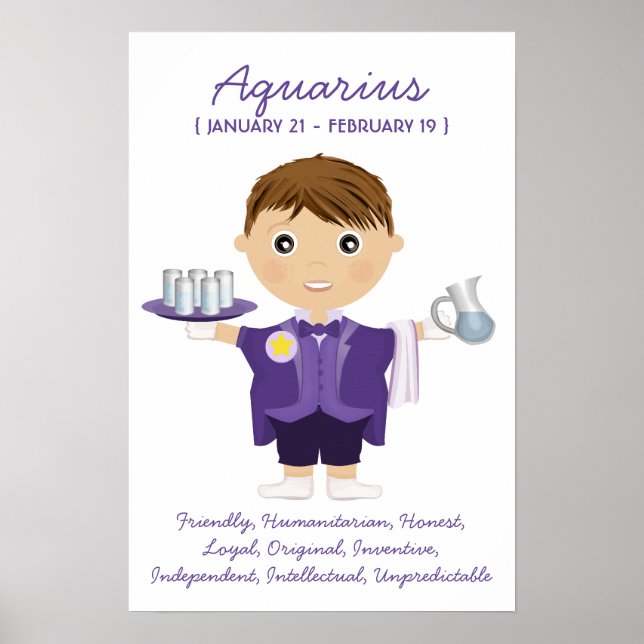 Aquarius - Boy Horoscope Poster (Vorne)