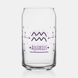Aquarius Can Glass Aquarius Zodiac Sign Dosenglas